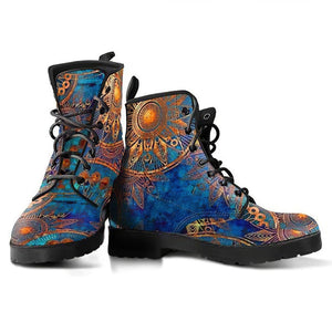 Blue Gold Ankle Boots
