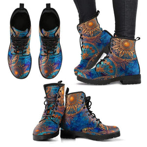 Blue Gold Ankle Boots